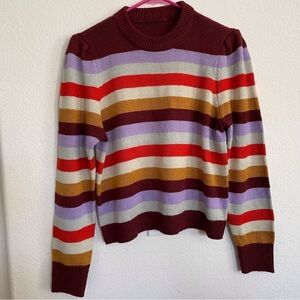 Striped mock neck sweater